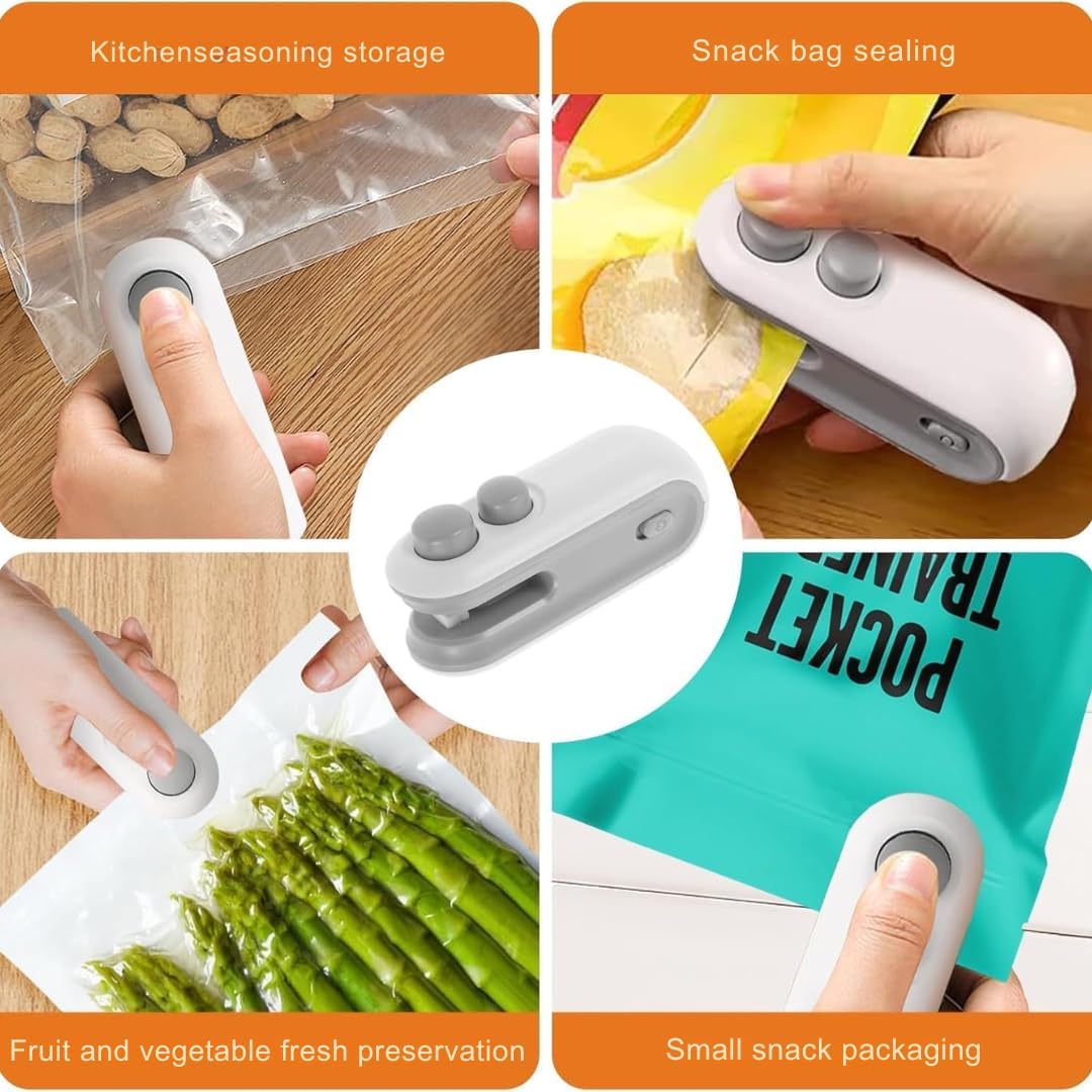 2-𝐈𝐍-1 Mini Bag Sealer with Cutter and Magnet