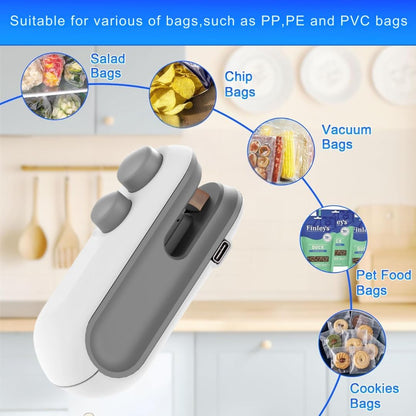 2-𝐈𝐍-1 Mini Bag Sealer with Cutter and Magnet