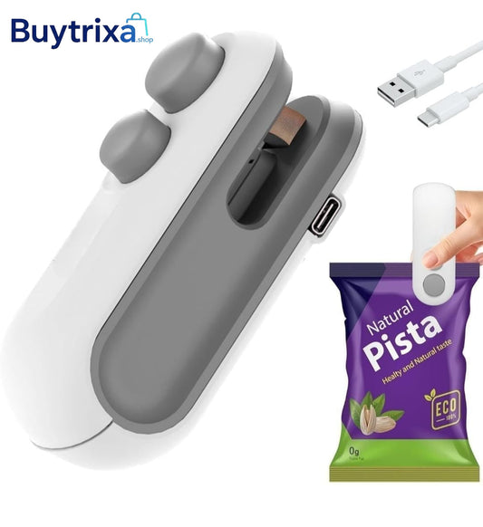 2-𝐈𝐍-1 Mini Bag Sealer with Cutter and Magnet
